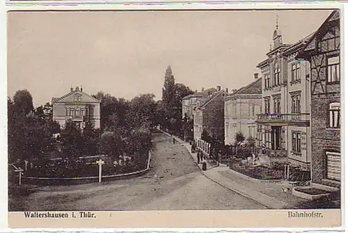 03904 Ak Waltershausen à Thüringe. Bahnhofstrasse vers 1910