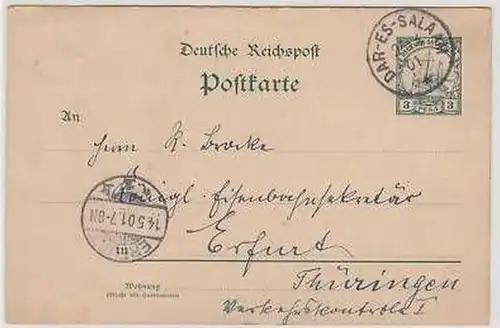 03854 Ganzsache Deutsch Ostafrika Dar-es Salam 1901