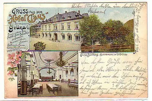 03772 Ak Gruss de Grüna "Hôtel Claus" 1905