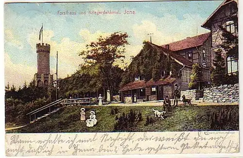 03771 Feldpost Ak Jena Forsthaus & Kriegerdenkmal 1914