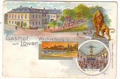 03768 Ak Wechenburg Gasthof au Lion vers 1900