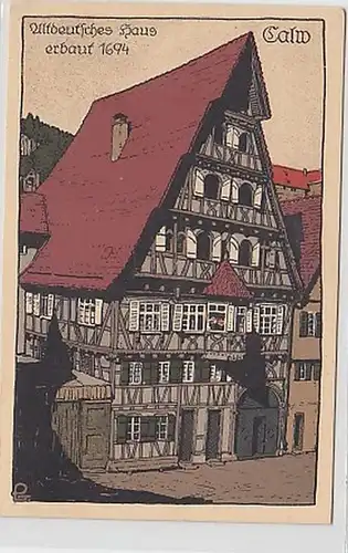03751 Künstler Ak Calw altdeutsches Haus um 1925
