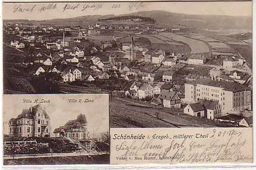 03727 Ak Schönheide dans les montagnes Métallifères Villa Lenk 1904