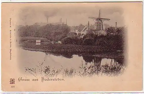 03723 Ak Gruß aus Hadersleben Windmühle 1900