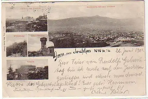 03718 Ak Böhmen Gruss vom Jeschken Gasthaus usw.1902