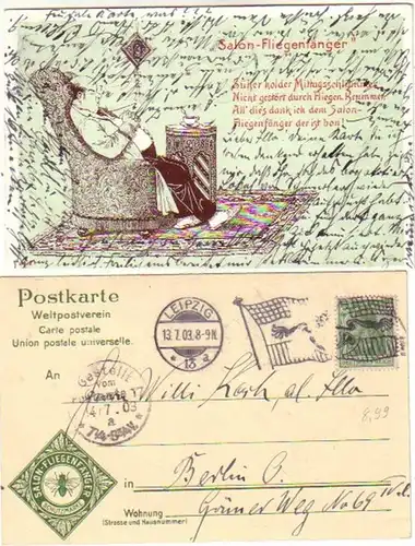 03716 Reklame Postkarte Salon-Fliegenfänger 1903