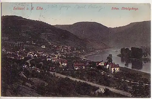 03711 Ak Böhmen Salesel an der Elbe um 1910