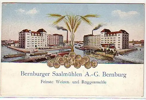 03633 Ak Reklame Bernburger Saalmühlen A.-G. vers 1910