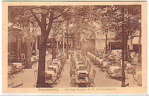 03632 Ak Braunschweig Brünings Saalbau Restaurant 1914