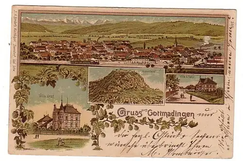 03627 Ak Lithographie Gruß aus Gottmadingen 1902