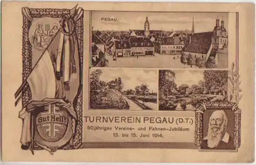 03616 Ak Turnverein Pegau Vereinsjubiläum 1914