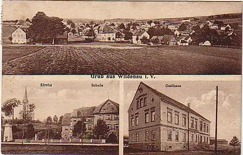03615 Salutation Ak en Wildenau i.V. Gasthaus etc. 1935
