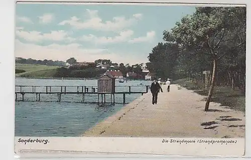03597 Ak Sonderburg die Strandpromenade um 1910