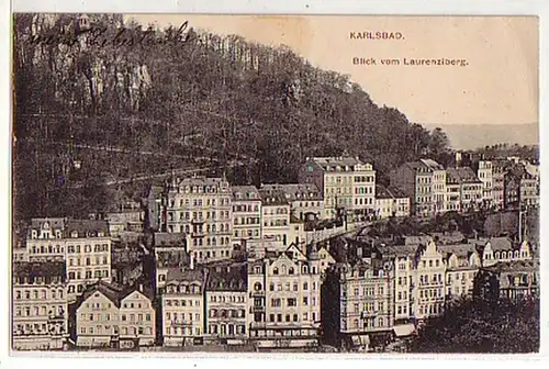 03579 Ak Böhmen Karlsbad Blick vom Laurenziberg 1917