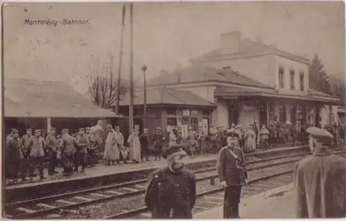 03556 Feldpost Ak Montmedy Bahnhof 1915