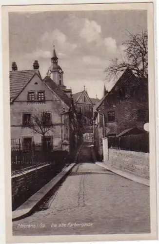 03554 Ak Meerane in Sa. die alte Färbergasse um 1930