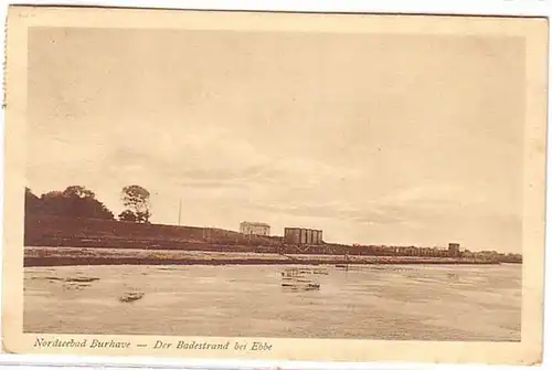 Po3520 Ak Mer du Nordbad Burhave Plage de baignade à marée basse 1926