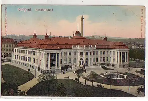03516 Ak Karlsbad Elisabeth-Bad um 1920