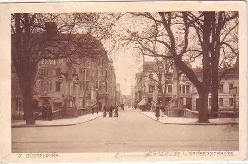 03508 Ak Düsseldorf Königsallee et Grabenstraße 1912
