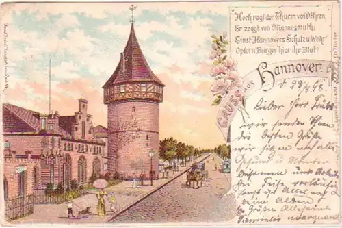 03492 Ak Lithographie Gruß aus Hannover 1898