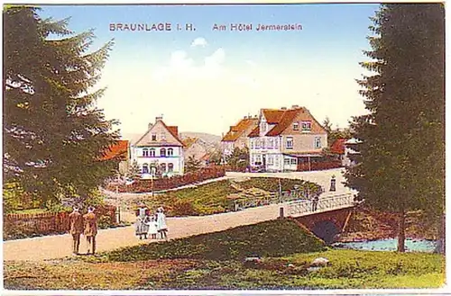 03488 Ak Braunlage im Harz Hotel Jermerstein 1918