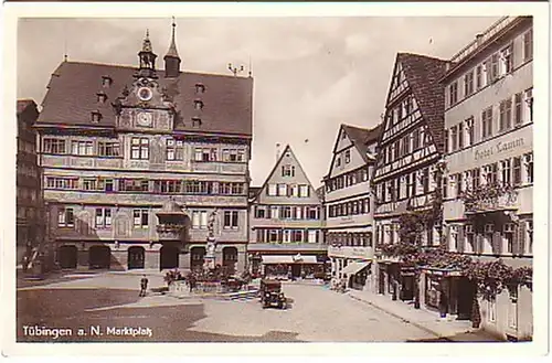 03442 Ak Tübingen sur la place N. Marktplatz vers 1940