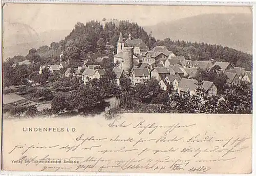 03427 Ak Lindenfels in O. Totalansicht 1901