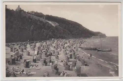 03416 Ak Sellin auf Rügen Strand Strandkörbe 1935