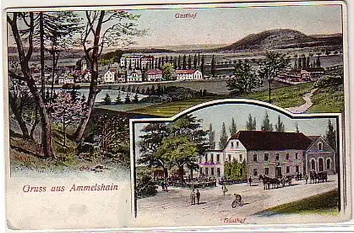 03412 Ak Gruß aus Ammelshain Gasthof 1910