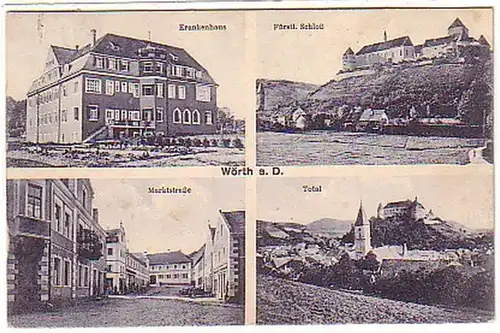 03393 Ak Wörth a.D. Marktstrasse, etc. 1920