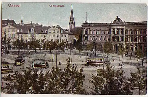 03347 Ak Cassel Königsplatz avec tramways autour de 1920