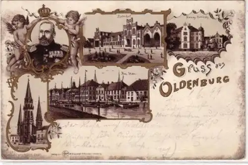 03337 Ak Lithographie Gruss, d'Oldenburg 1899