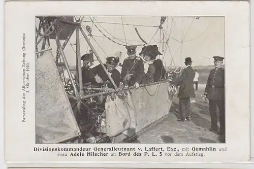 03336 Ak Chemnitz à bord du parseval Aéroport 5 le 2 octobre 1910
