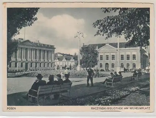 03308 Ak Posen Rczynski Bibliothek am Wilhelmplatz 1943