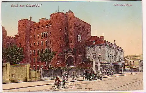 03307 Ak Gruss aus Düsseldorf Schauspielhaus um 1920