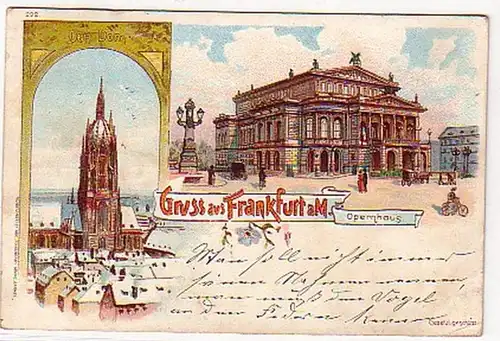 03300 Ak Lithographie Gruss aus Frankfurt a.M. 1898
