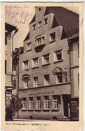 03282 Ak Bad Mergentheim Auberge au bœuf 1937