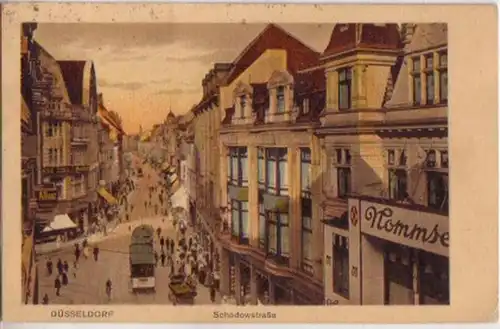03259 Ak Düsseldorf Schadowstraße avec tram 1924