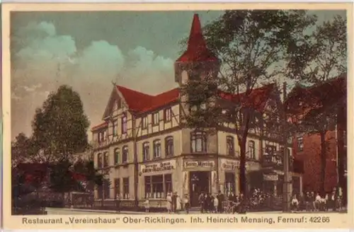 03254 Ak Ober Ricklingen Restaurant Vereinshaus um 1930
