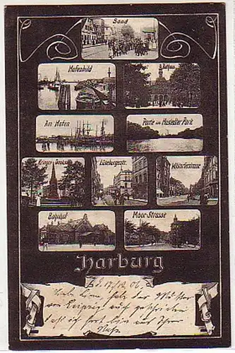 03248 Mehrbild Ak Harburg Bahnhof usw. 1906