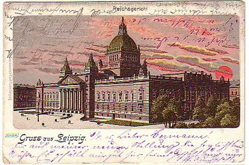 03233 Ak Gruss de Leipzig Reichsgericht 1905