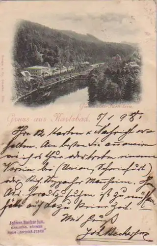 03231 Ak Gruß aus Karlsbad Giesshübel 1898