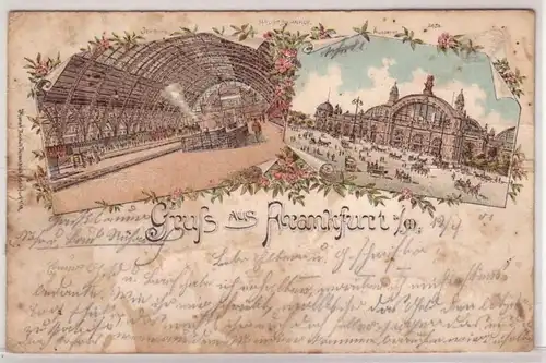 03214 Ak Lithographie Salutation de Francfort sur le Main 1901