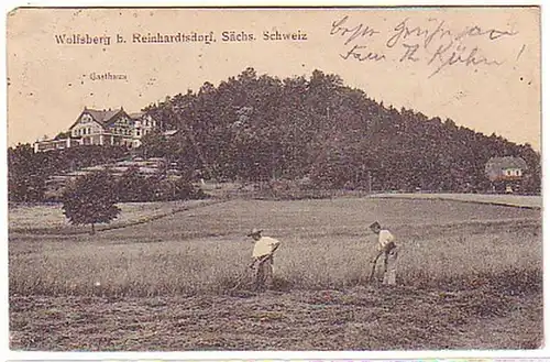 03206 Ak Wolfsberg près de Reinhardtsdorf Gasthaus 1921