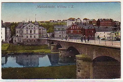 03201 Feldpost Ak Muldebrücke Wilkau in Sachsen 1917