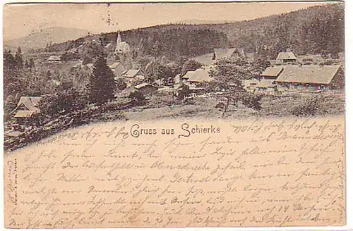 03175 Ak Gruss aus Schierke Harz Totalansicht 1898