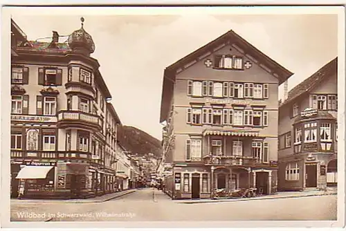 03162 Ak Wildbad im Schwarzwald Wilhelmstrasse um 1940