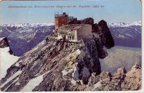 03161 Ak Zugspitze avec maison de Munich vers 1910