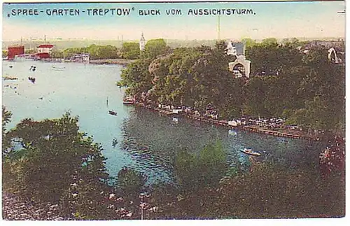 03160 Ak Spree Garten Treptow vom Aussichtsturm 1912