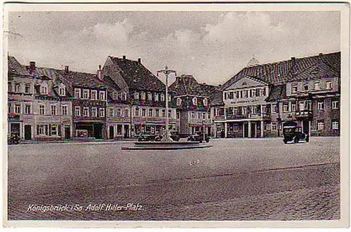 03142 Ak Königsbrück Gasthaus und Apotheke 1938
